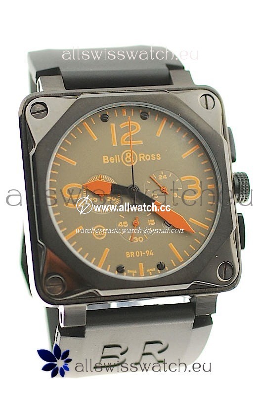 Bell and Ross BR01-94 Edition PVD in Orange Markers
