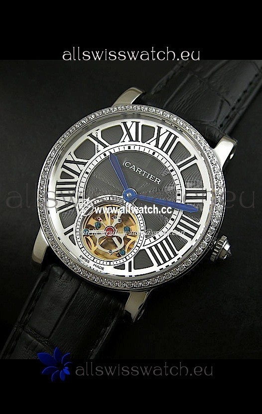 Cartier Ronde de Tourbillon Diamond in Black Dial