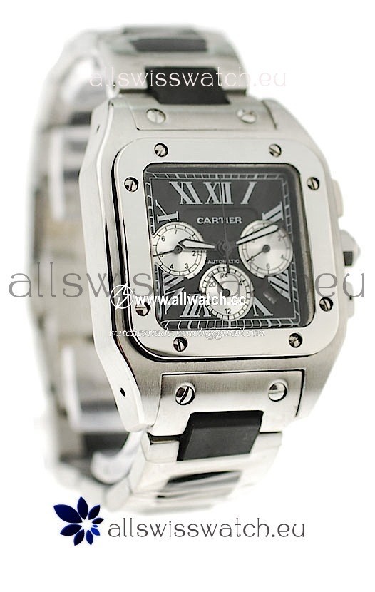 Cartier Santos 100 in Black Dial