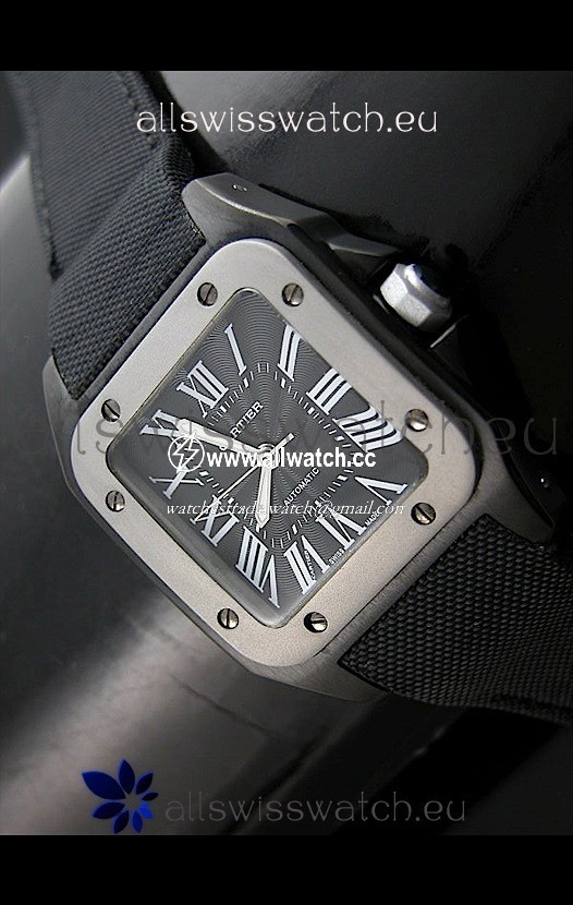 Cartier Santos 100 in Black Dial