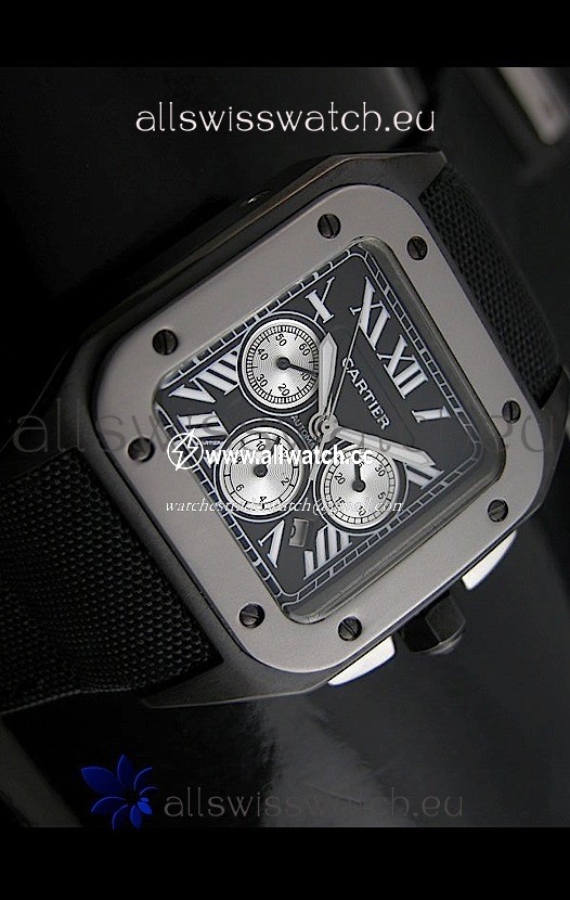Cartier Santos 100 in Black Dial