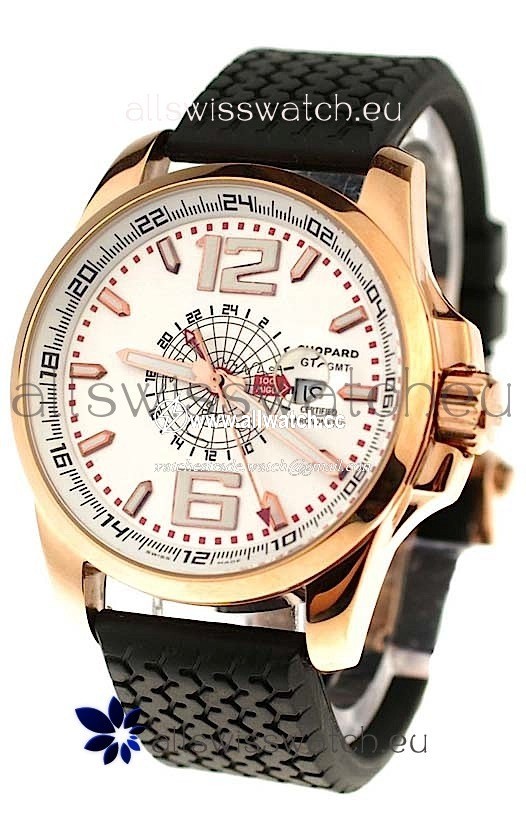 Chopard 1000 Miglia GT XL GMT Gold in White Dial
