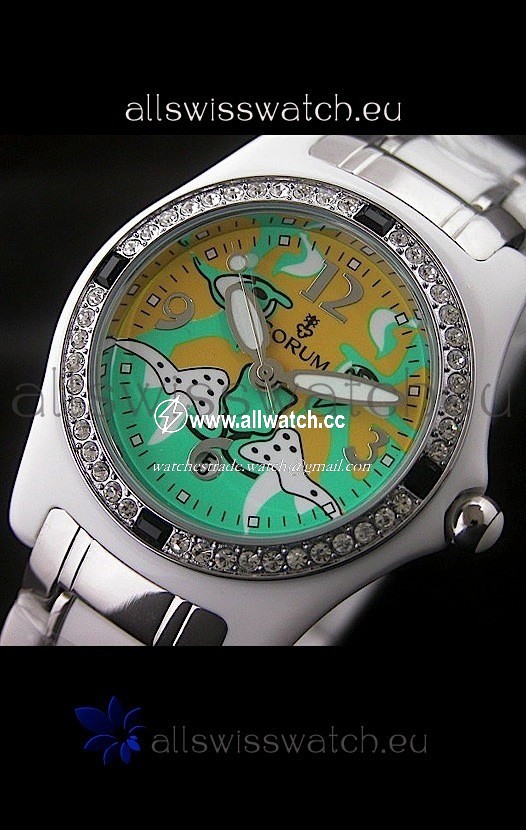 Corum Imitation Ceramics in Light Green & Yellow Dial