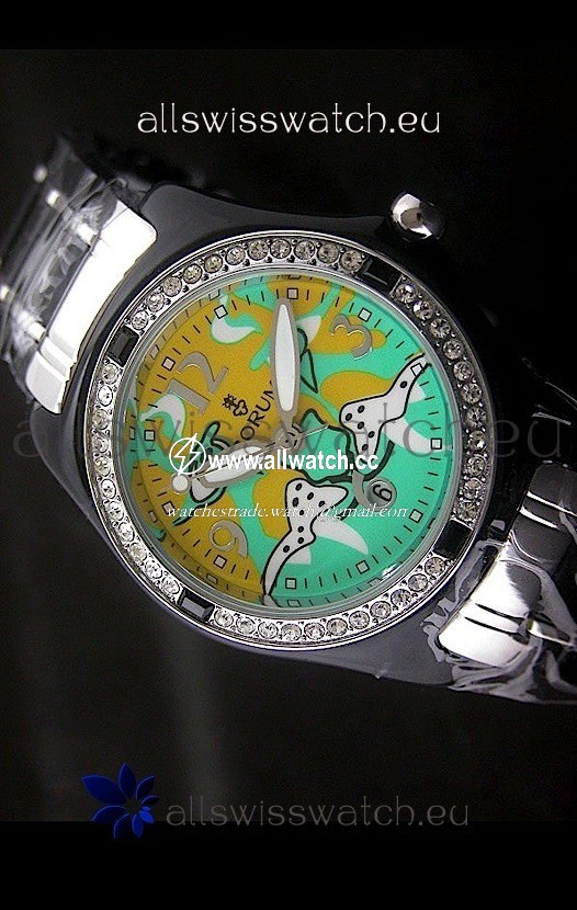 Corum Imitation Ceramics in Light Green & Yellow Dial