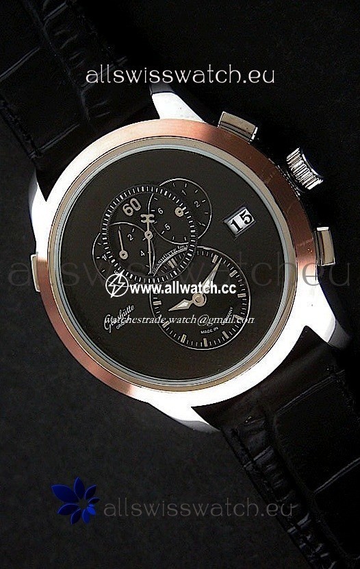 Glashuette ST. Steel in Black Dial