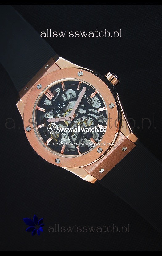 Hublot Classic Fusion Skeleton Rose Gold Case Movement