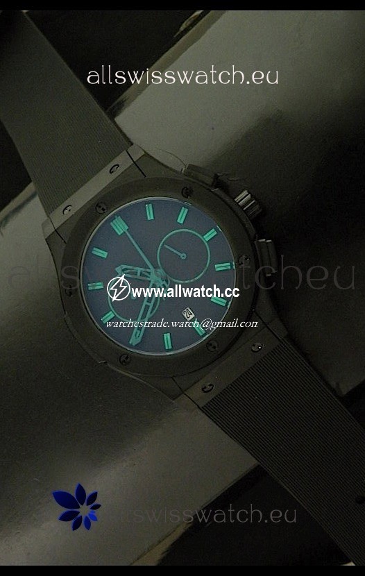 Hublot Big Bang Classic Fusion Chrono with Green Markers Ceramic Case