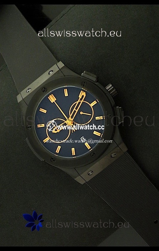 Hublot Big Bang Classic Fusion Chrono with Yellow Markers Ceramic Case