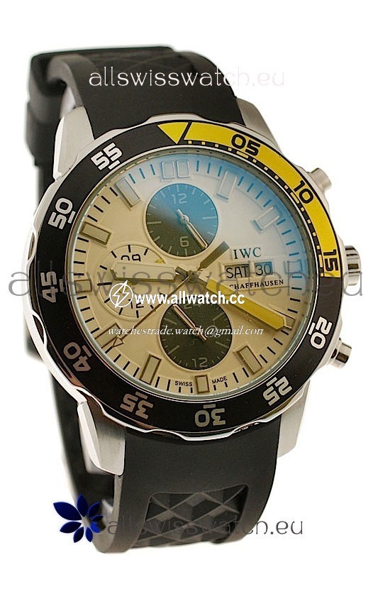 IWC Aquatimer Chronograph PVD in Black/Yellow Bezel