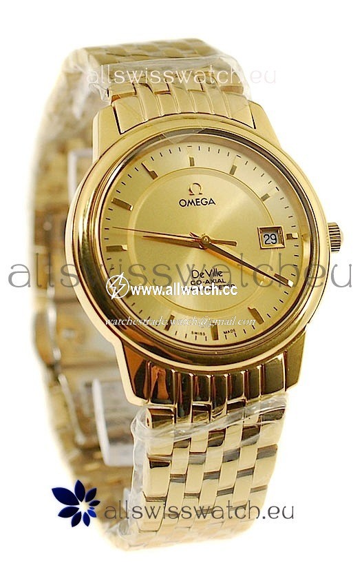 Omega Co-Axial Deville Gold in Golden Markers