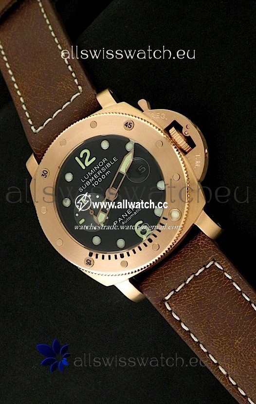 Panerai Luminor Submersible 1000M Automatic Rose Gold in Black Dial