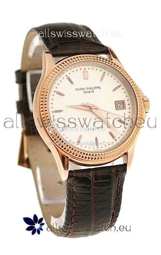 Patek Philippe Geneve Pink Gold in White Dial