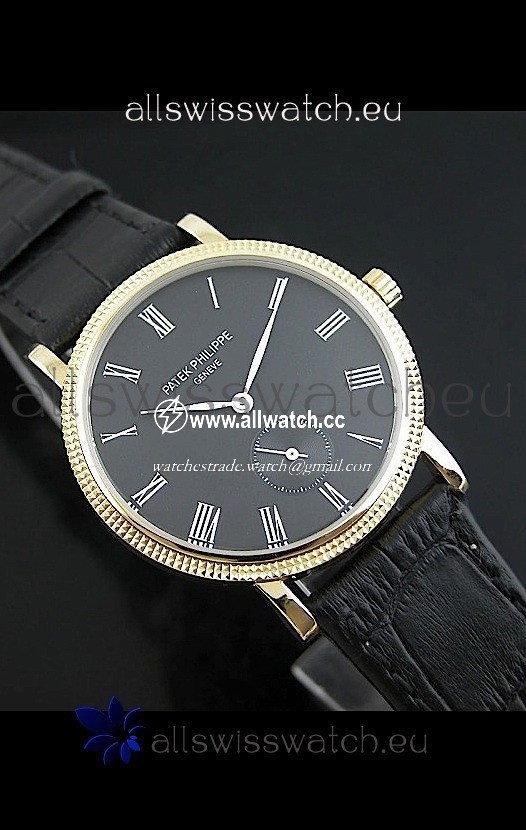 Patek Philippe Calatrava Manual Hand Wind in Black Dial