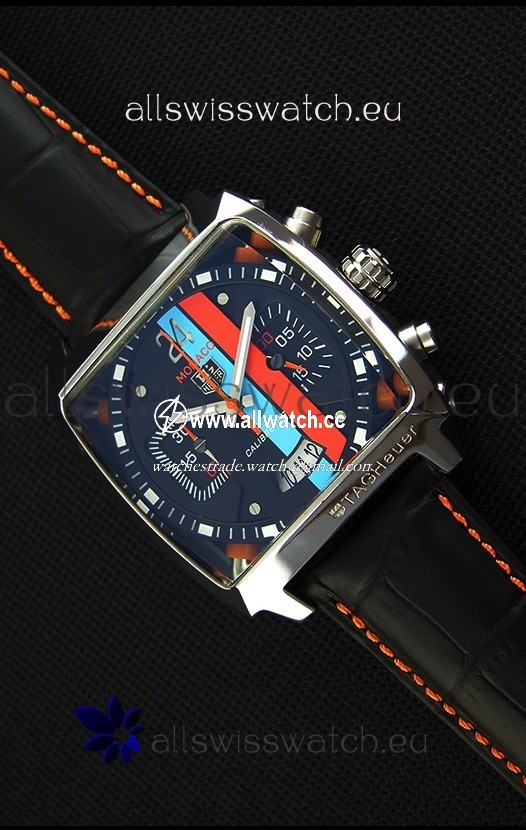 Tag Heuer Monaco 24 Quartz in Red/Blue Stripes Dial