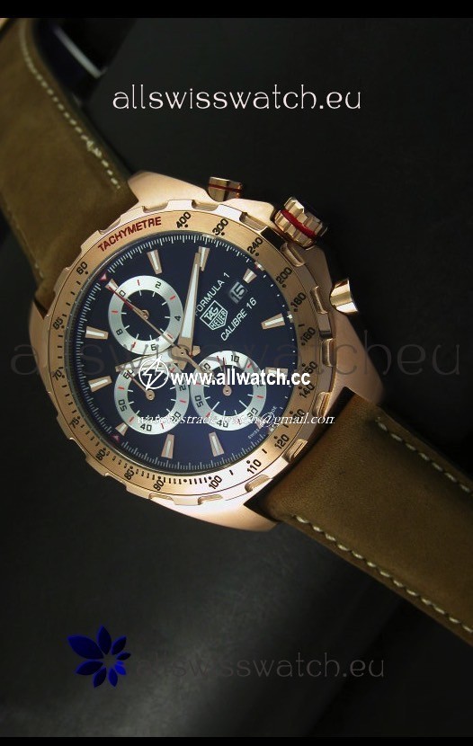Tag Heuer Calibre 16 Rose Gold in Black Dial