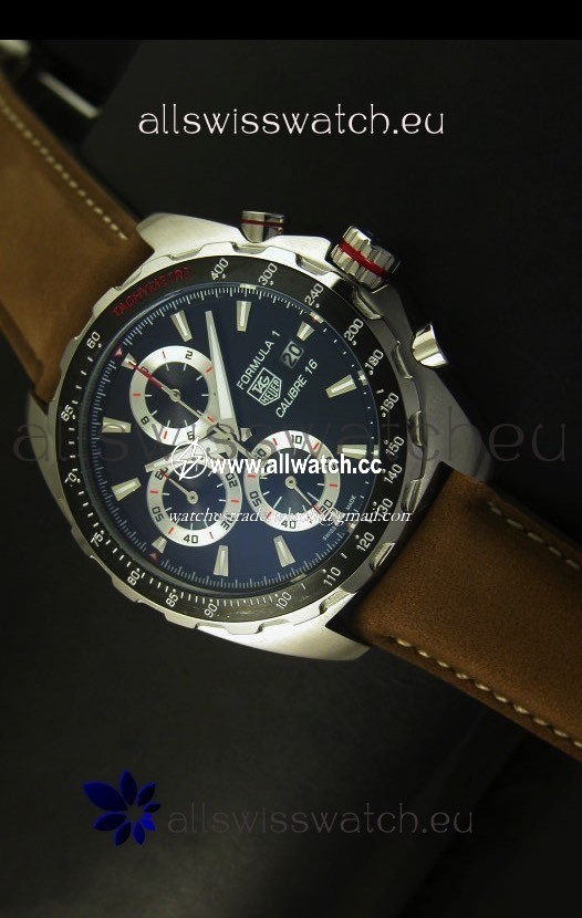 Tag Heuer Calibre 16 Stainless Steel in Black Dial