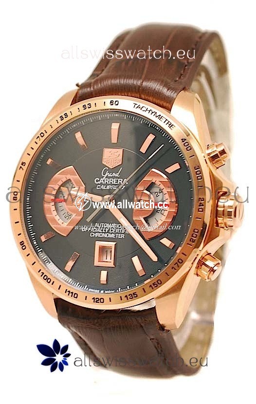 Tag Heuer Grand Carrera Gold in Black Dial