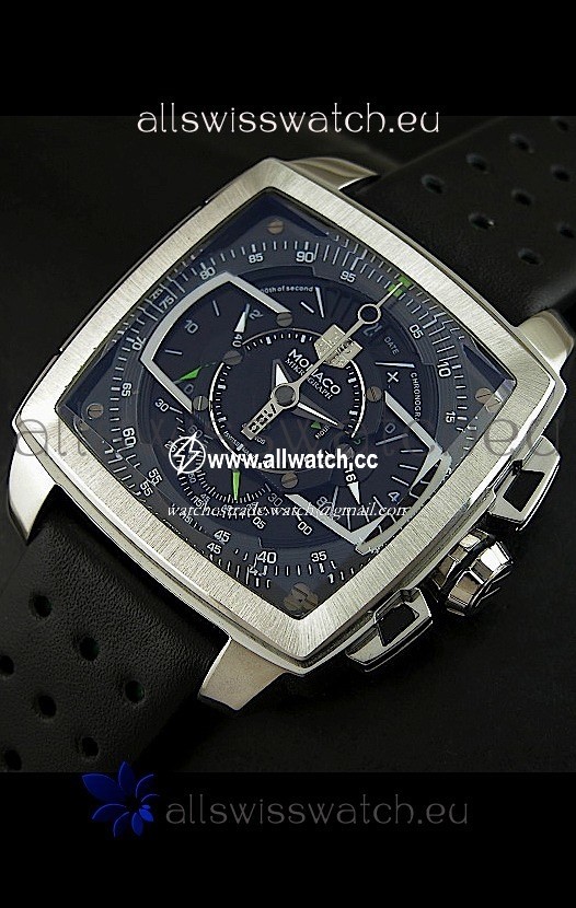 Tag Heuer Monaco Mikrograph in Black/Green Strap