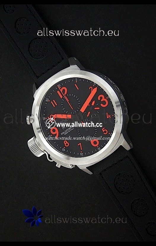 U-Boat Flightdeck in Black Dial