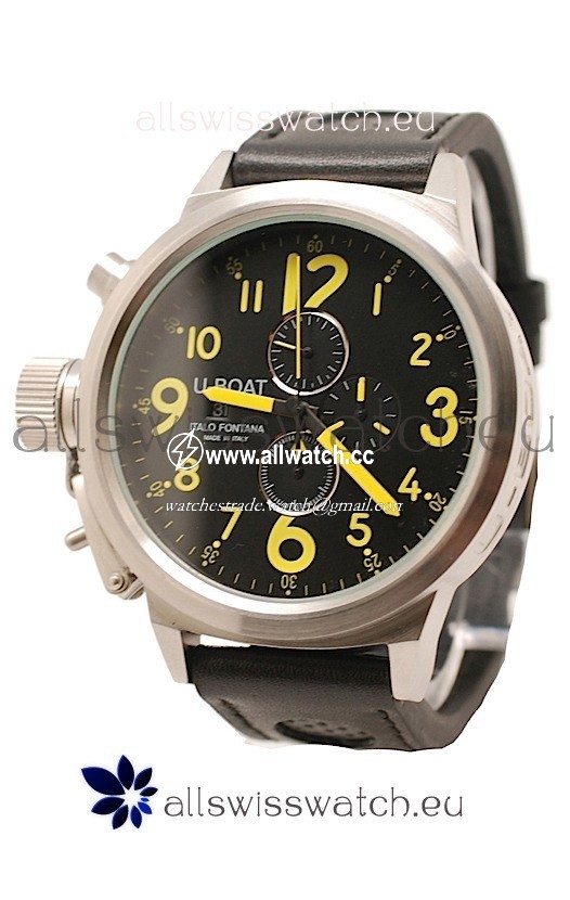 U-Boat Flightdeck in Black Dial