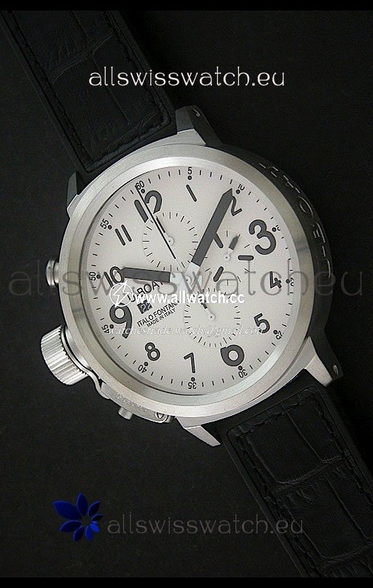 U-Boat Flightdeck Steel in White Dial