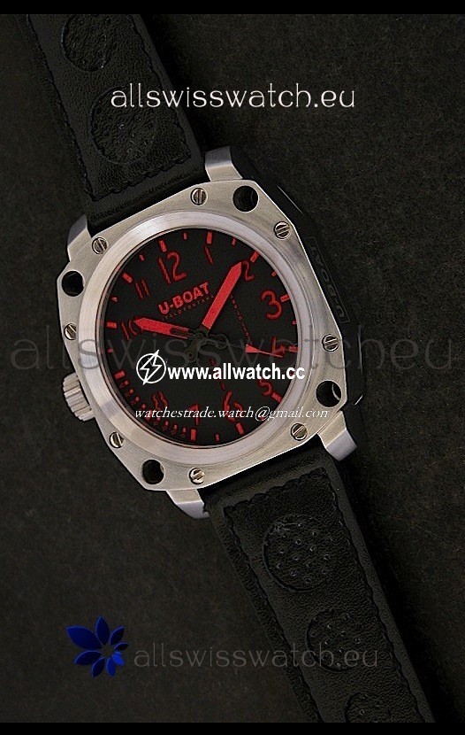 U-Boat Thousands of Feet Steel in Black Dial
