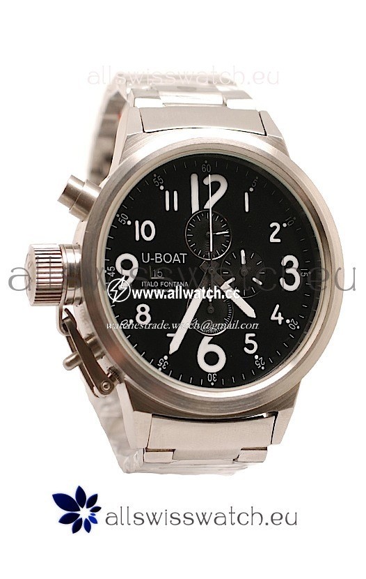 U-Boat Flightdeck Steel in Black Dial