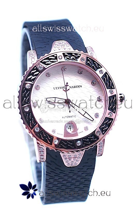 Ulysse Nardin Diver Pink Gold in White Dial