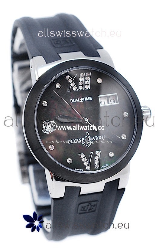 Ulysse Nardin Executive Dual Time Diamond Black