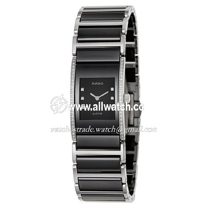 Rado R20759759 Integral Ladies Quartz Stainless Steel and Black Ceramic