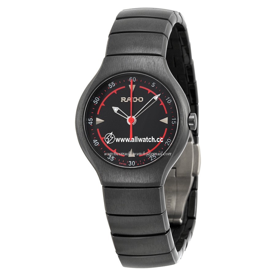 Rado R27678152 TRUE Ladies Quartz Platinium Black-tone Ceramic