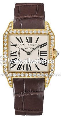 Cartier WH100451 Santos de Cartier Ladies Quartz 18kt Yellow Gold