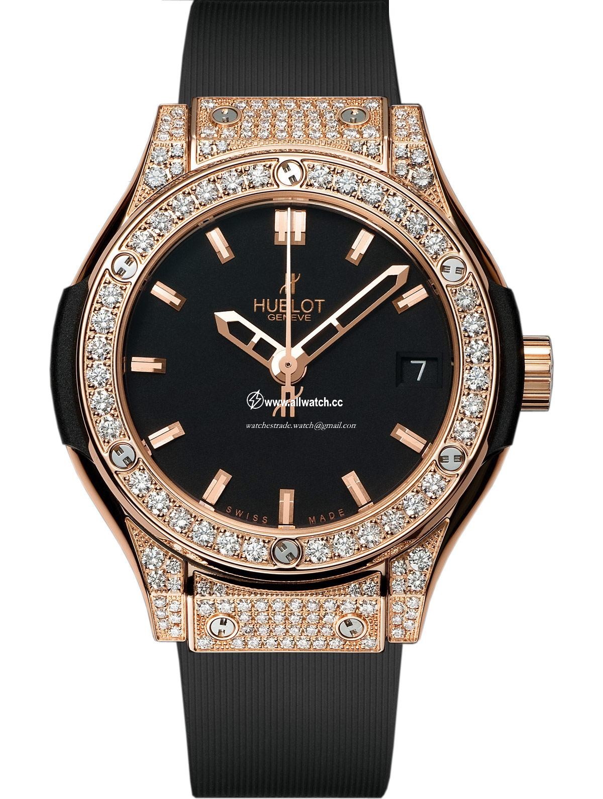 Hublot 581.OX.1180.RX.1704 Ladies Quartz 18 Carat Rose Gold and Diamonds