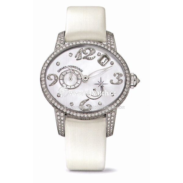 Girard Perregaux 80480D53P762-KK7A Cats Eye Ladies Automatic 18kt White Gold Case Set with Diamonds