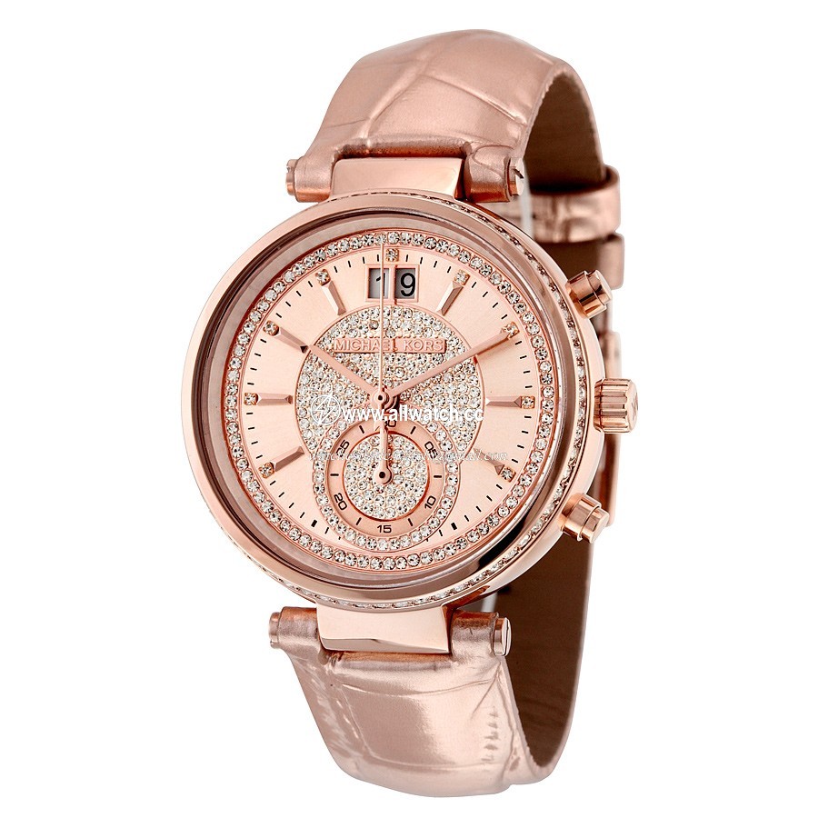 Michael Kors MK2445 Sawyer Ladies Quartz Rose Gold-Tone Stainless Steel