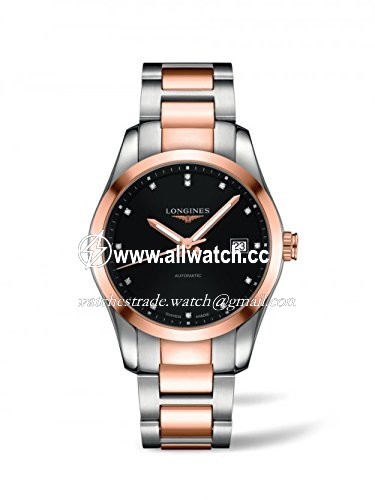 Longines L27855587 Mens Automatic Stainless Steel and 18K Pink Gold