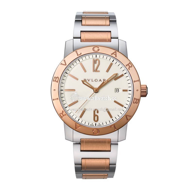 Bvlgari 102053 Mens Automatic Stainless Steel & 18kt Pink Gold