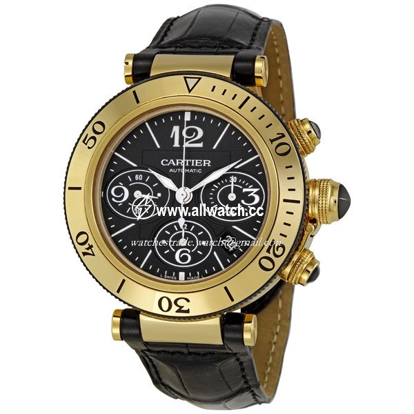 Cartier W3030017 Pasha de Cartier Mens Automatic 18k Yellow Gold