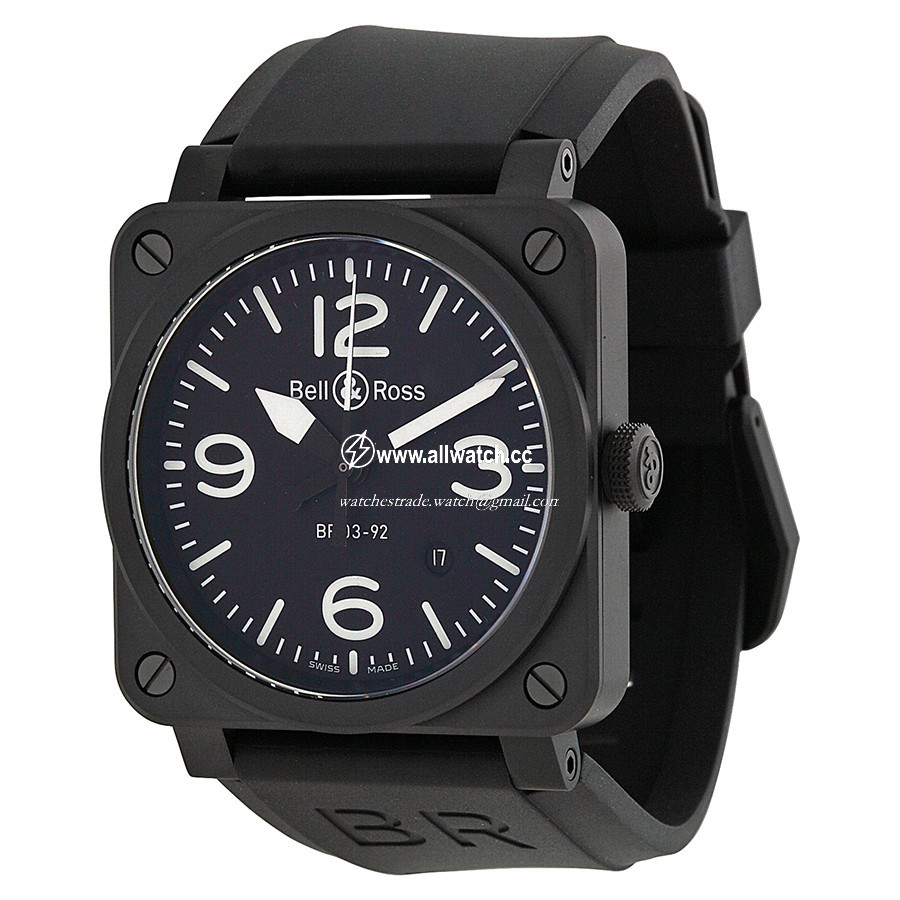 Bell & Ross BR0392-BL-CE Aviation Mens Automatic Black Ceramic