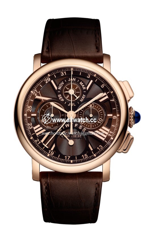 Cartier W1556225 Rotonde de Cartier Mens Hand Wind 18 kt Rose Gold