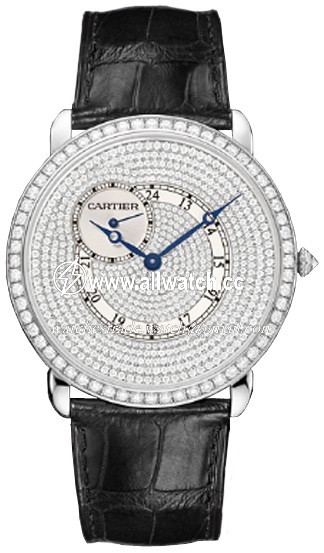 Cartier WR007003 Ronde Louis Cartier Mens Hand Wind 18 kt White Gold