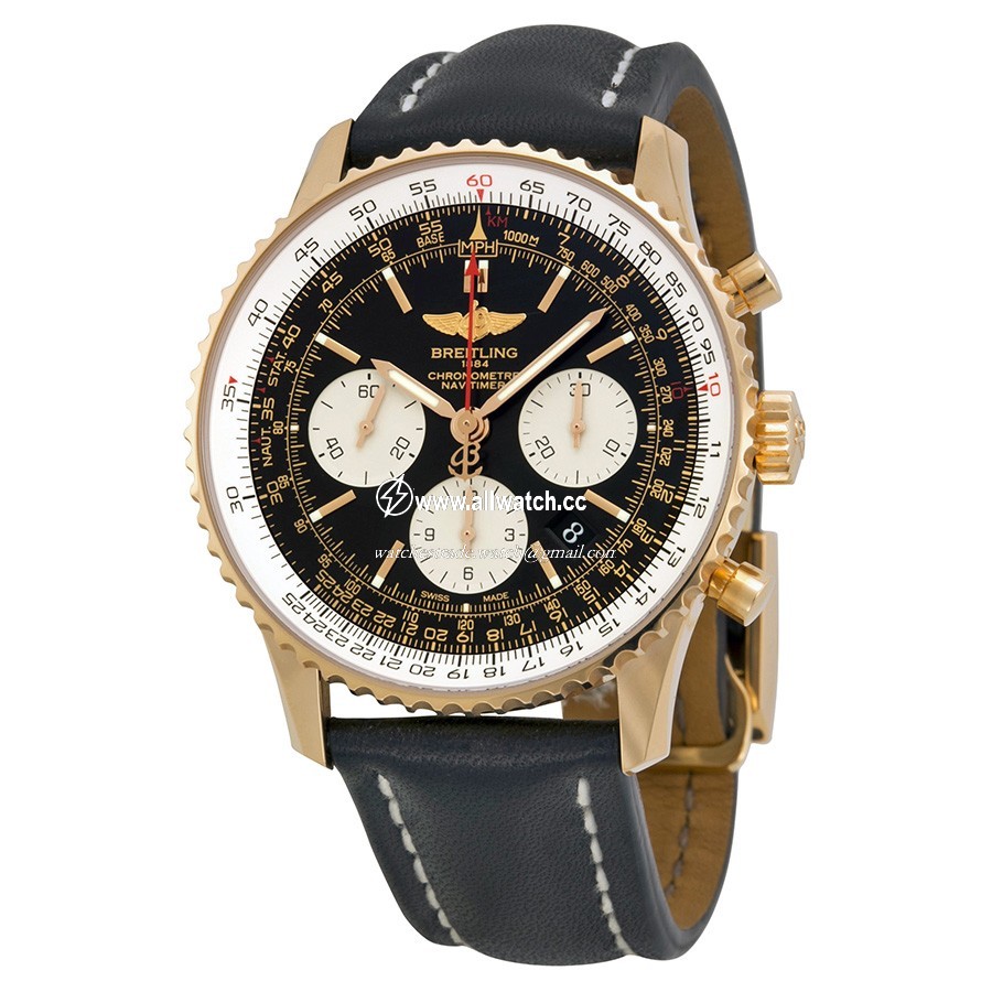 Breitling RB012012-BA49BKLD Navitimer Mens Automatic 18kt Rose Gold