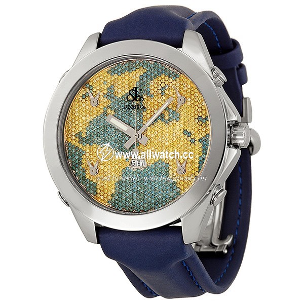 Jacob Co. JC47YB Five Time Zone Unisex Quartz Stainless Steel