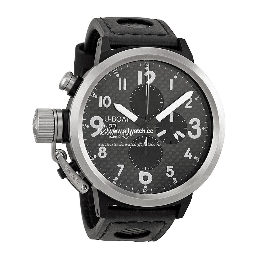 U-Boat 6120 Flightdeck Mens Automatic Black Ion-Plated Stainless-Steel