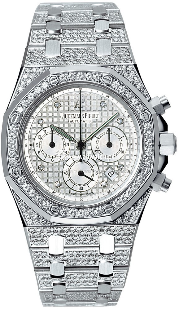 Audemars Piguet 25967BC.ZZ.1185BC.01 Royal Oak Mens Automatic 18 kt white gold case set with diamonds
