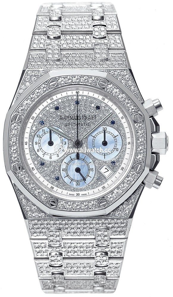 Audemars Piguet 25978BC.ZZ.1190BC.01 Royal Oak Mens Automatic 18 kt White Gold set with diamonds