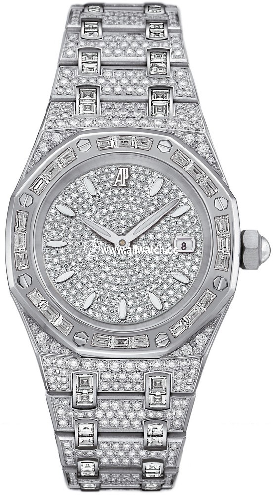 Audemars Piguet 67604BC.ZZ.1211BC.01 Royal Oak Ladies Quartz 18 kt White Gold case set with diamonds
