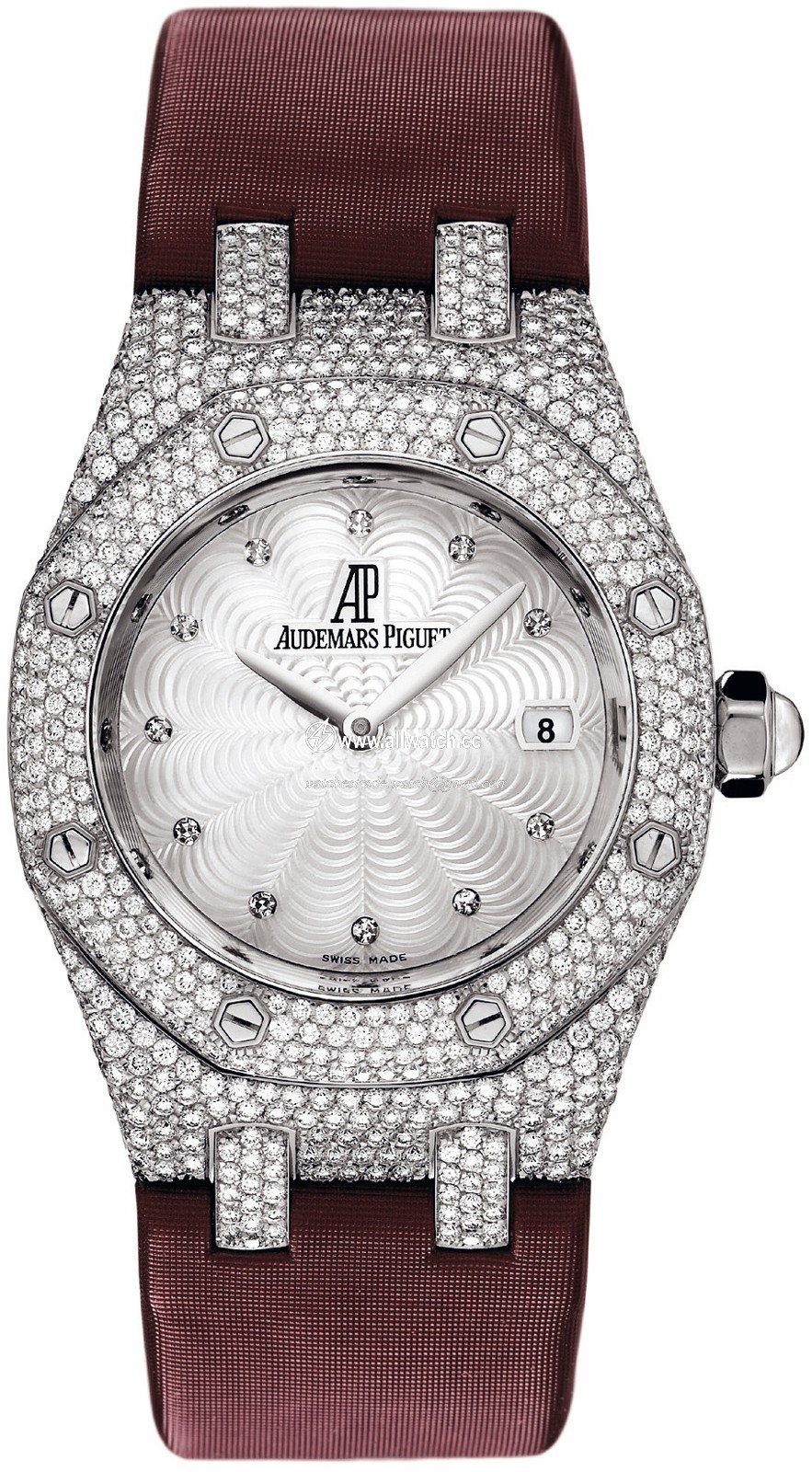 Audemars Piguet 67605BC.ZZ.D070SU.01 Royal Oak Ladies Quartz 18 kt White Gold case set with diamonds