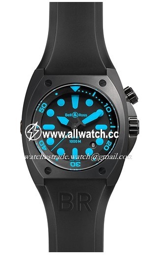 Bell & Ross BR02-Blue Marine Mens Automatic Steel case with matte black PVD finish