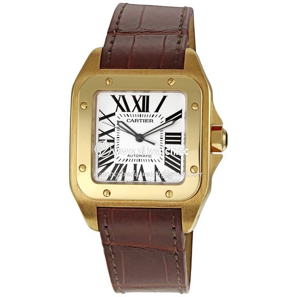 Cartier W20071Y1 Santos de Cartier Mens Automatic 18kt Yellow Gold
